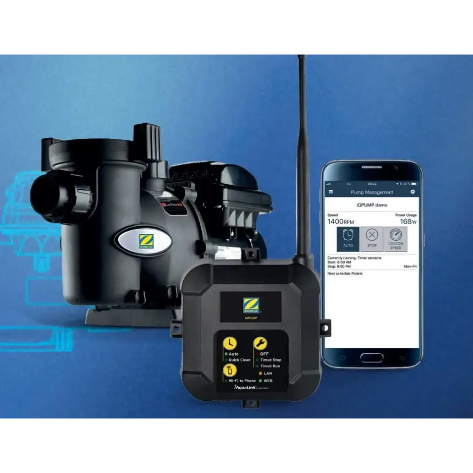 Smart poolpump Svart Akvascape iPump med trådlös kontrollpanel